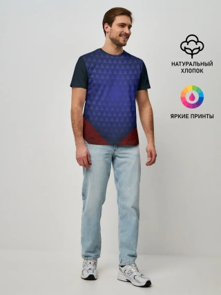 Мужская базовая футболка / Blue abstract