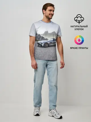 Мужская базовая футболка / Mercedes V8 Biturbo