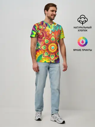 Мужская базовая футболка / Психоделия | Яркая