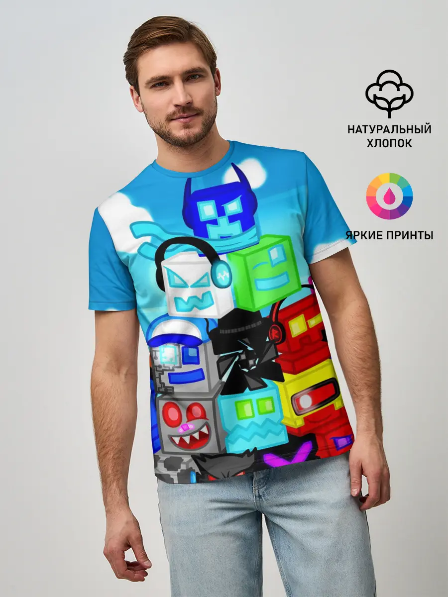 Мужская базовая футболка / GEOMETRY DASH / ГЕОМЕТРИ ДАШ