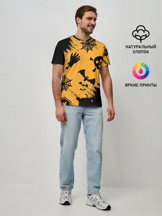 Мужская базовая футболка / УЖАСТИК НА ХЭЛЛОУИН