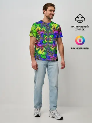 Мужская базовая футболка / НЕОНОВЫЙ ЦВЕТОК