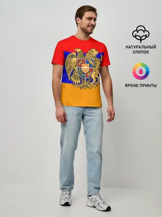 Мужская базовая футболка / Герб и флаг Армении
