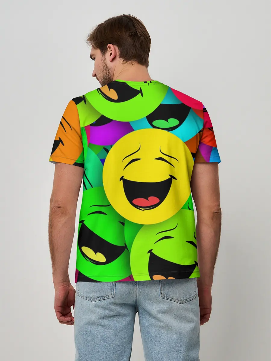 Мужская базовая футболка / ВЕСЁЛЫЕ СМАЙЛИКИ.