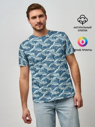 Мужская базовая футболка / Волны