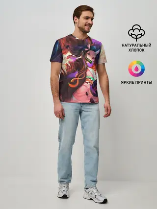 Мужская базовая футболка / Незуко рог