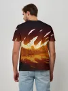 Мужская базовая футболка / Genshin Impact - Закат над Ли Юэ