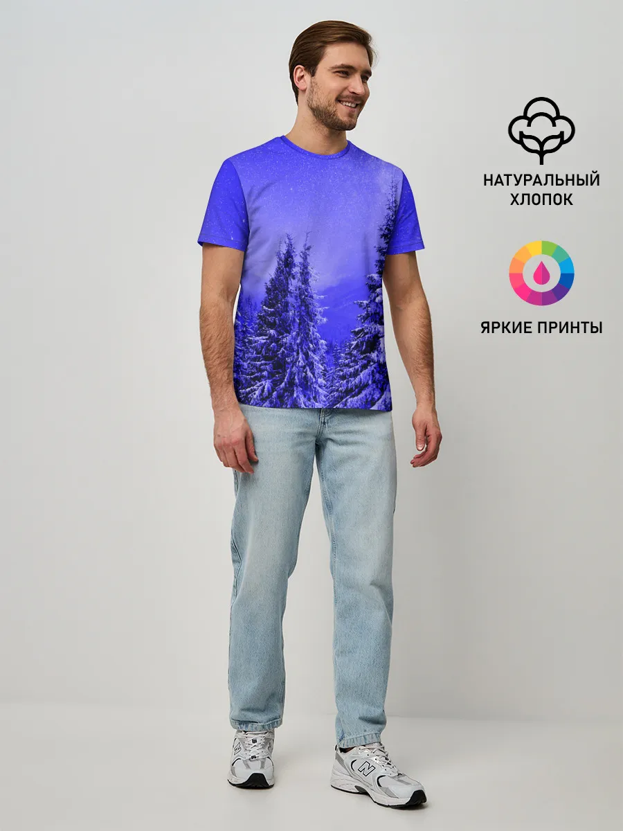 Мужская базовая футболка / Зимний лес