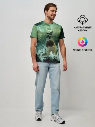 Мужская базовая футболка / Shark Attack | Акула атакует