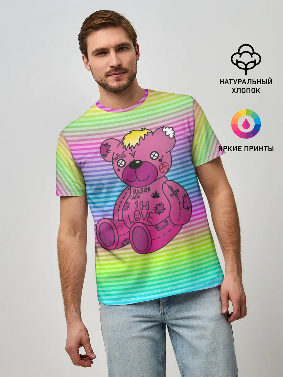 Мужская базовая футболка / Мишка Lil Peep