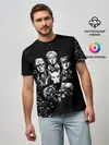 Мужская базовая футболка / Джоджо чернобелые герои
