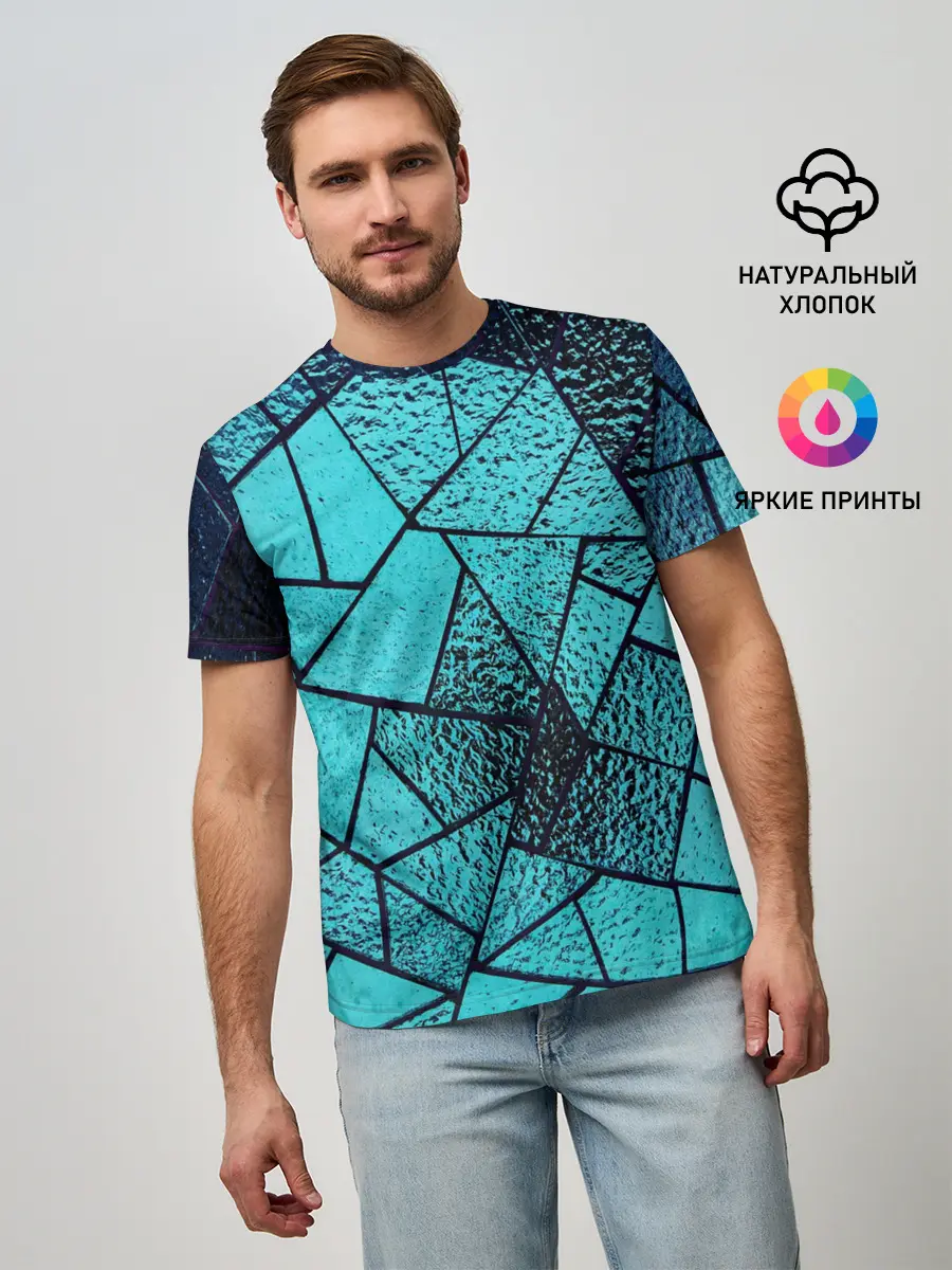 Мужская базовая футболка / НЕОНОВЫЙ ВИТРАЖ
