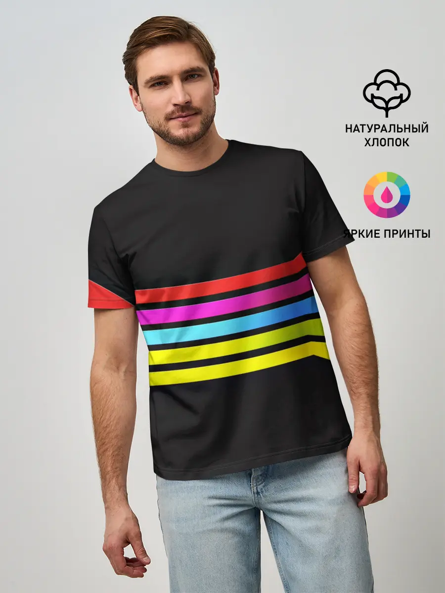 Мужская базовая футболка / NEON GEOMETRY