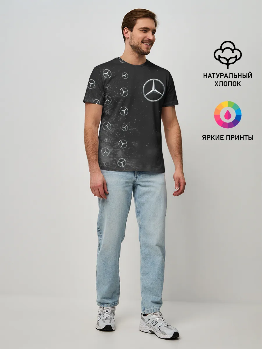 Мужская базовая футболка / Мерседес - Взрыв