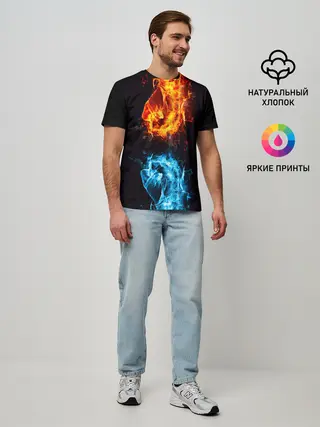 Мужская базовая футболка / Огонь и Вода