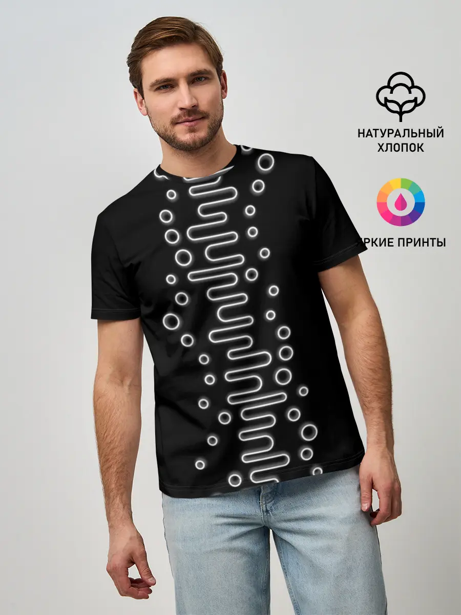 Мужская базовая футболка / Волны ТЕСЛА