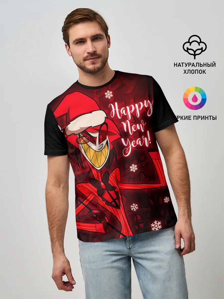 Мужская базовая футболка / Новогодний Отель Хазбин