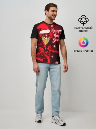 Мужская базовая футболка / Новогодний Отель Хазбин