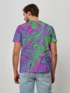 Мужская базовая футболка / Неоновый абстрактный узор