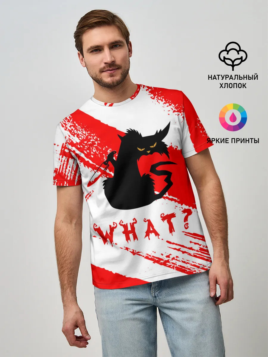 Мужская базовая футболка / What cat? / Какой кот?
