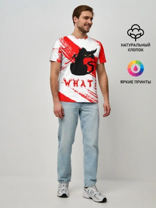 Мужская базовая футболка / What cat? / Какой кот?