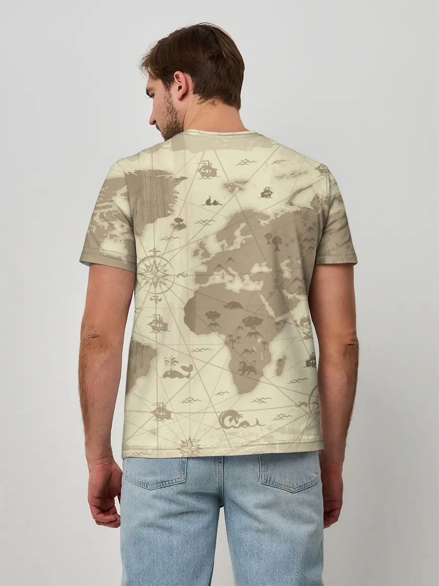 Мужская базовая футболка / Карта мира