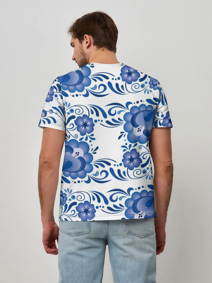 Мужская базовая футболка / Гжель