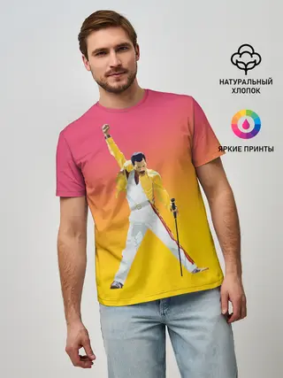 Мужская базовая футболка / Queen: Фредди Меркьюри