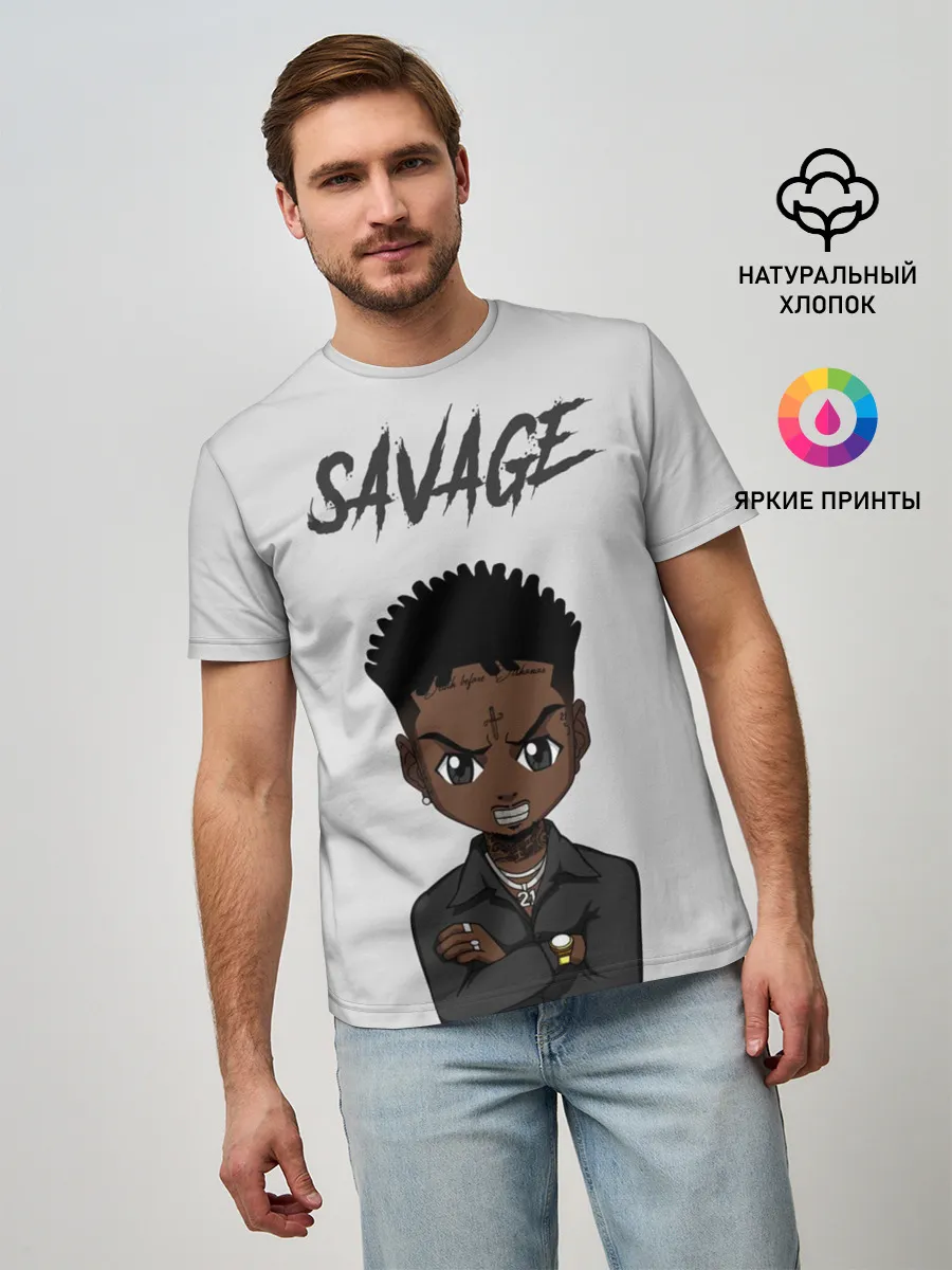 Мужская базовая футболка / 21 Savage