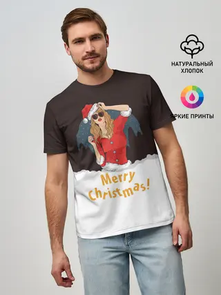 Мужская базовая футболка / Снегурка