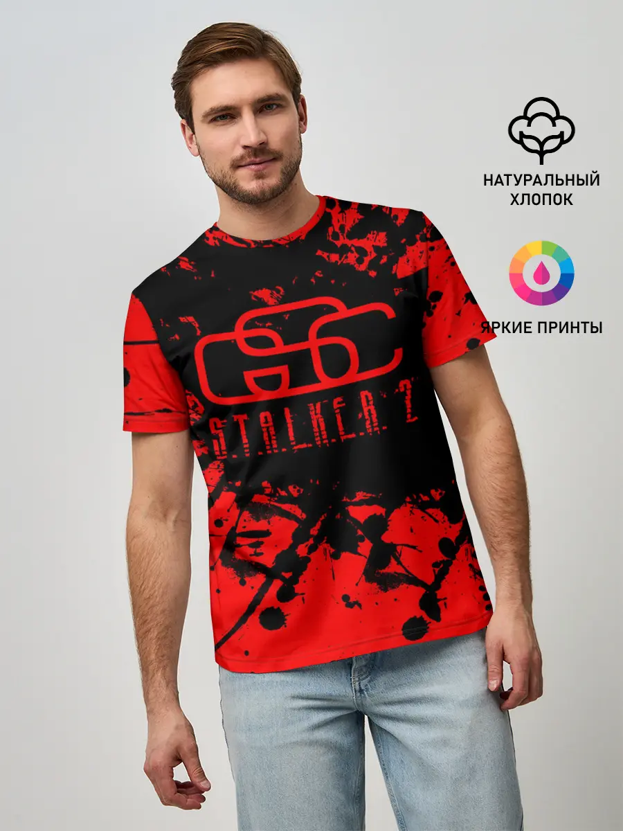 Мужская базовая футболка / Stalker GSC red