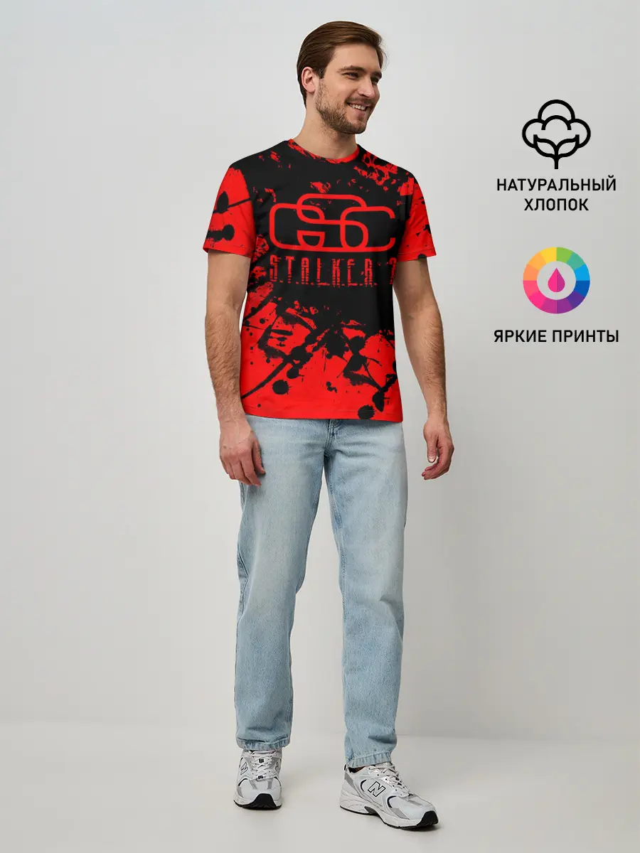 Мужская базовая футболка / Stalker GSC red