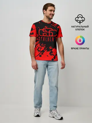 Мужская базовая футболка / Stalker GSC red
