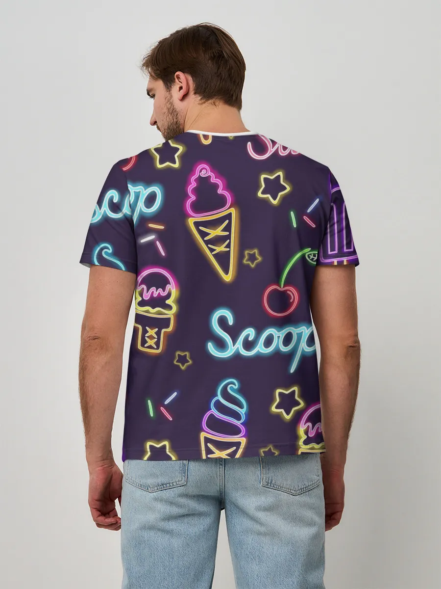 Мужская базовая футболка / Мороженное неон