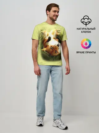 Мужская базовая футболка / Лиса на траве