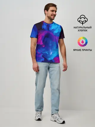 Мужская базовая футболка / НЕОНОВЫЙ ДЫМ