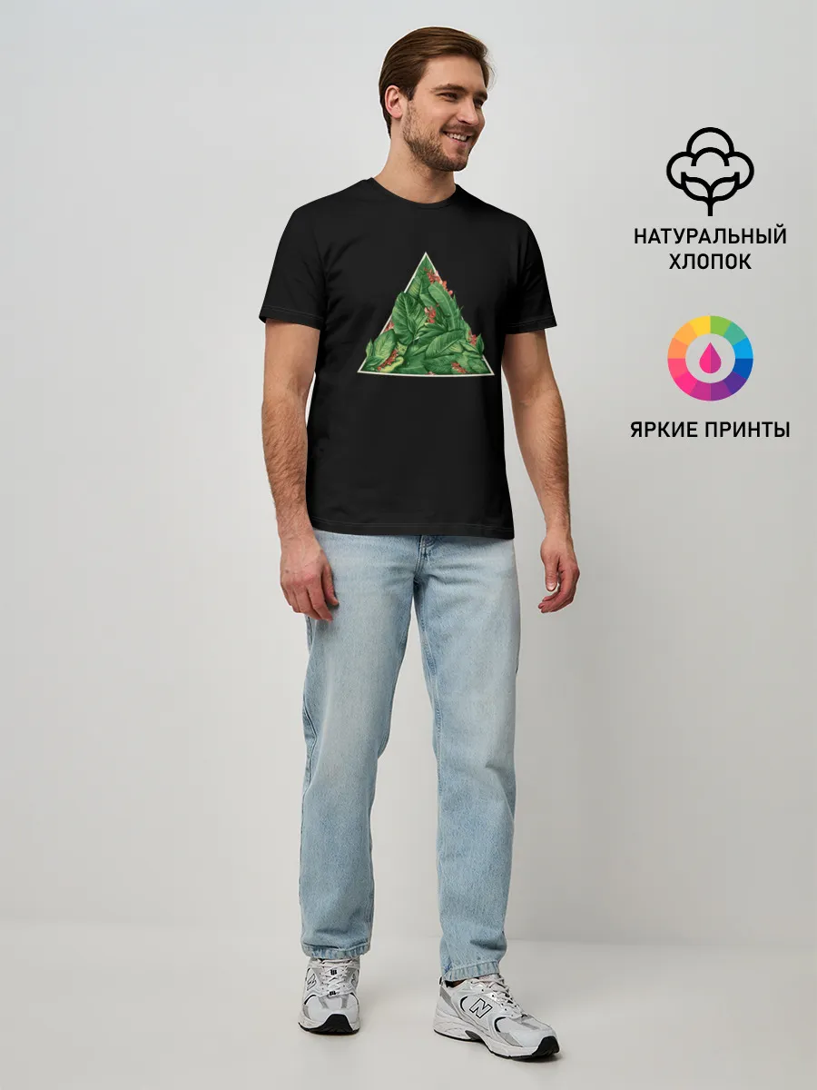 Мужская базовая футболка / Листва в треугольнике