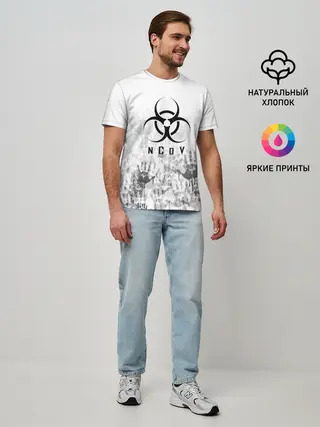 Мужская базовая футболка / nCoV | КОРОНАВИРУС