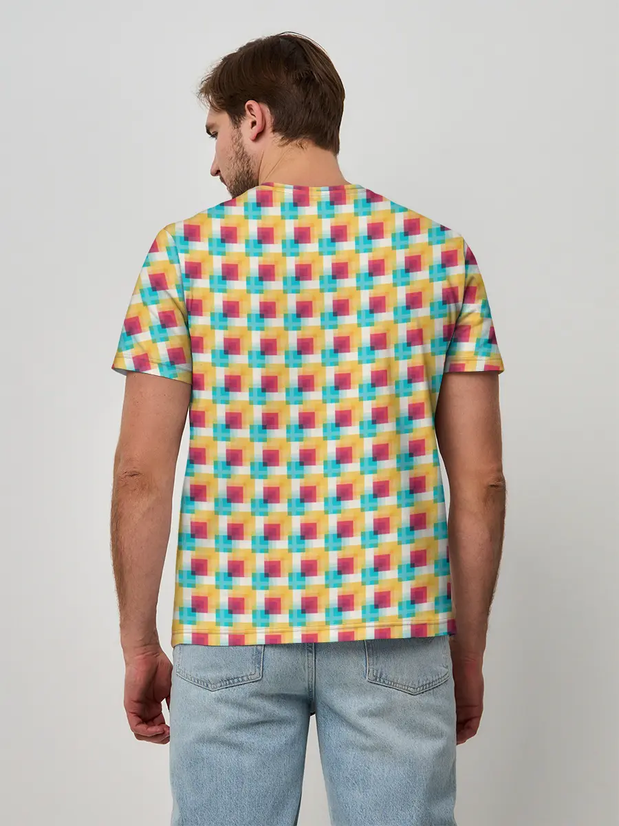 Мужская базовая футболка / Красочные кубы