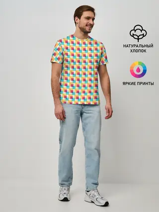 Мужская базовая футболка / Красочные кубы