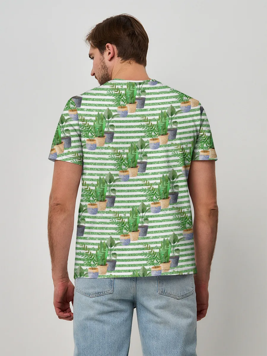 Мужская базовая футболка / Комнатные цветы