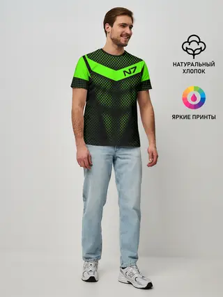 Мужская базовая футболка / Mass Effect N7