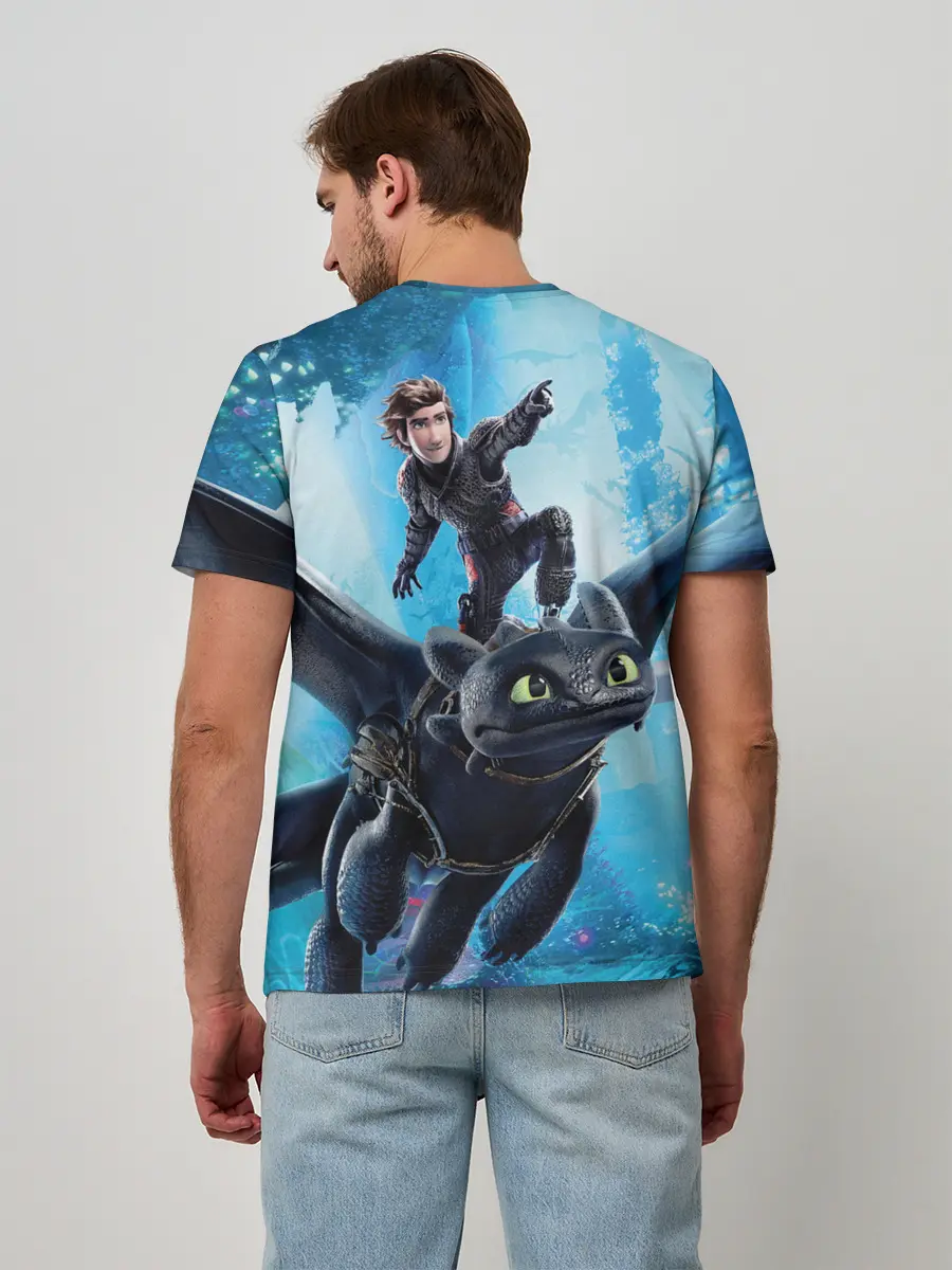 Мужская базовая футболка / Как приручить дракона 3