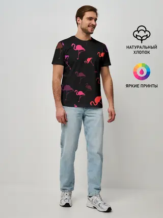 Мужская базовая футболка / Фламинго