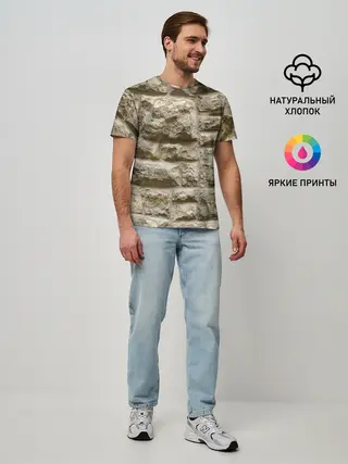 Мужская базовая футболка / Неровные блоки