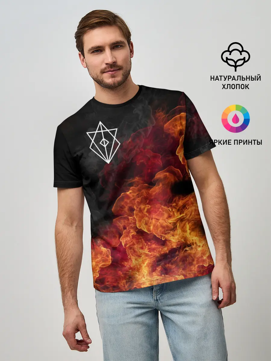 Мужская базовая футболка / В огне