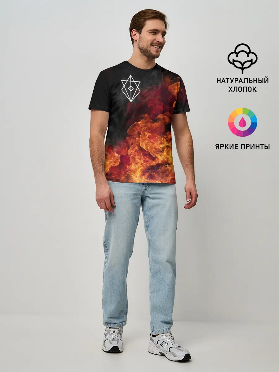 Мужская базовая футболка / В огне