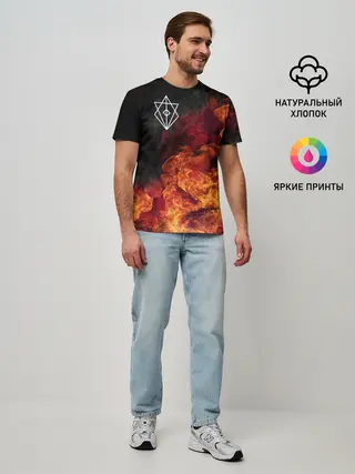 Мужская базовая футболка / В огне