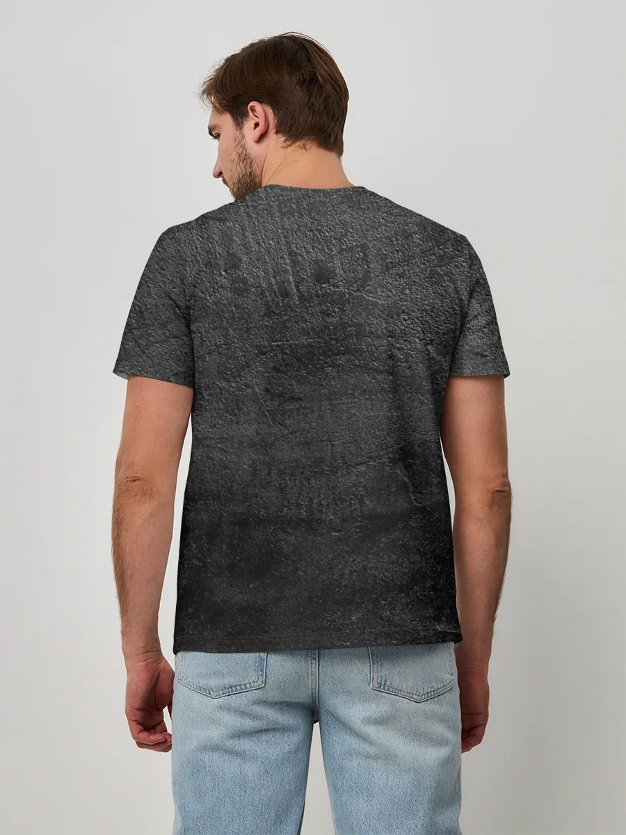 Мужская базовая футболка / Волчий отпечаток золотом | Символ Велеса