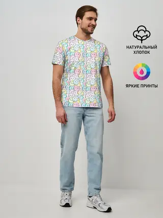 Мужская базовая футболка / Kawaii night